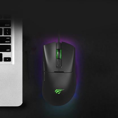 Souris Gaming Filaire USB HAVIT MS966, RGB, 800DPI - 12000DPI, 1.6m, Noir
