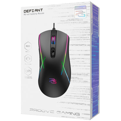 Gaming-Maus Wired USB Proove Defiant, RGB, 7200DPI, Schwarz CMDE00000102