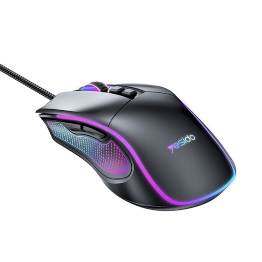Gaming-Maus Wired USB Yesido KB20, RGB, 1000DPI - 7200DPI, Schwarz