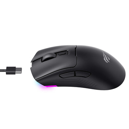 Gaming-Maus Wireless HAVIT MS966WB, 800DPI - 10000DPI, BT / Wi-Fi / Kabelgebunden, Schwarz