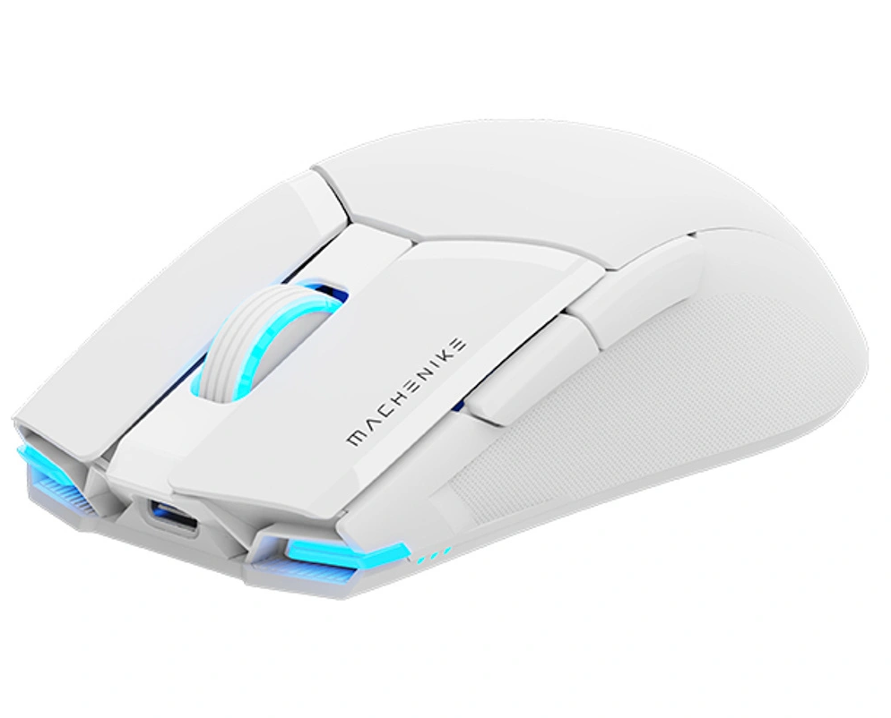 Machenike M7 Pro kabellose Gaming-Maus, RGB, 1000 DPI–26000 DPI, Weiß