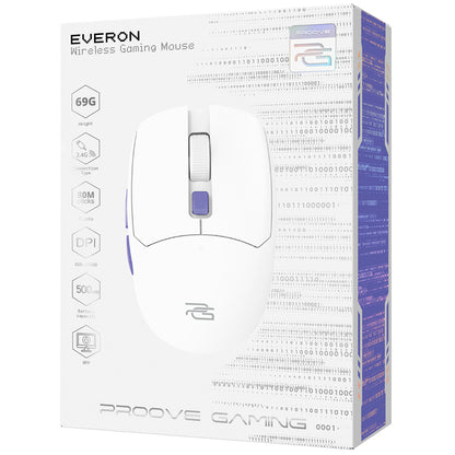 Souris Gaming Sans Fil Proove Everon, 800DPI - 10000DPI, Blanc WMEV00022002