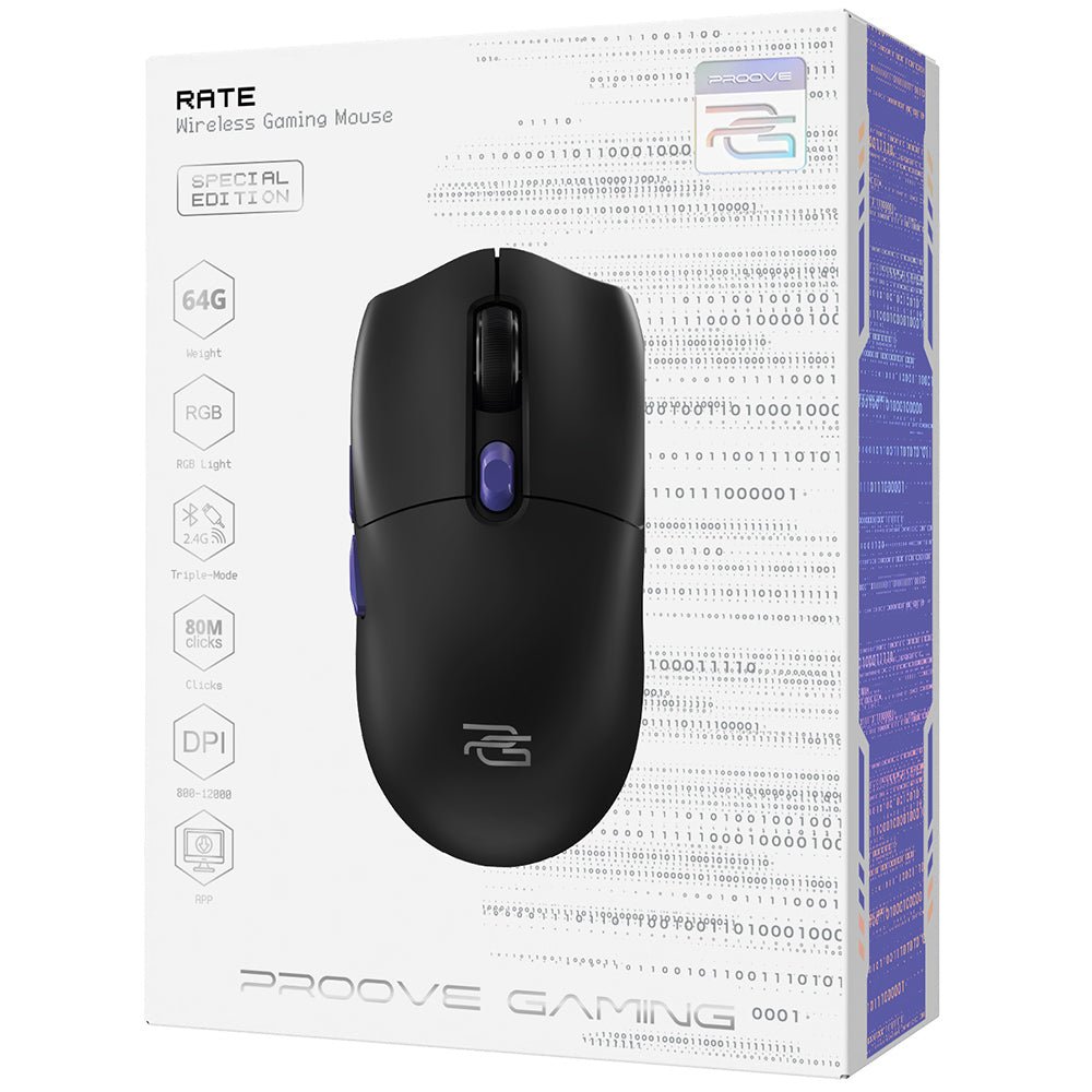 Gaming-Maus Wireless Proove Rate Special Edition, 800DPI - 12000DPI, Schwarz CMRTWRS03001