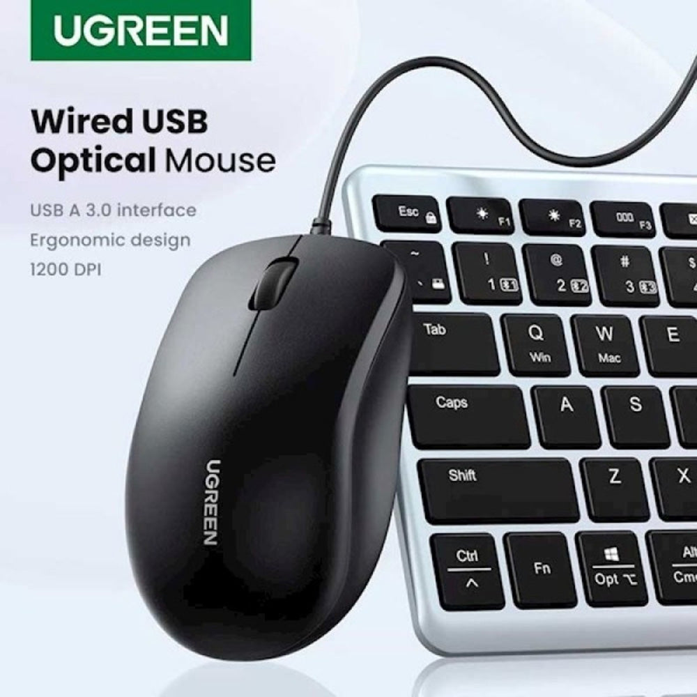 Souris filaire USB UGREEN MU007, 1200DPI, 1.5m, Noir