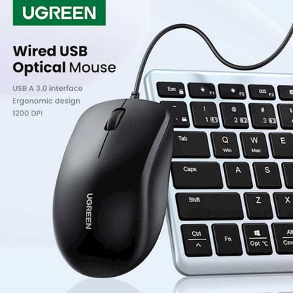 Souris filaire USB UGREEN MU007, 1200DPI, 1.5m, Noir
