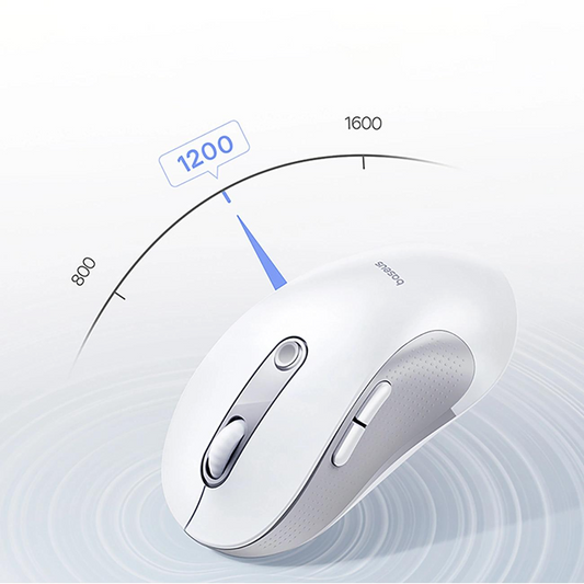 Souris sans fil Baseus F02, 4000DPI, BT / Wi-Fi, Blanc B0203202