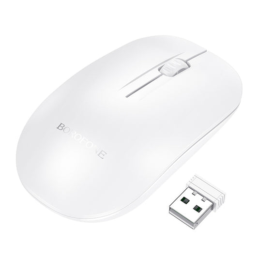 Souris sans fil Borofone BG14 Planet, 1000DPI, BT / Wi-Fi, Blanc