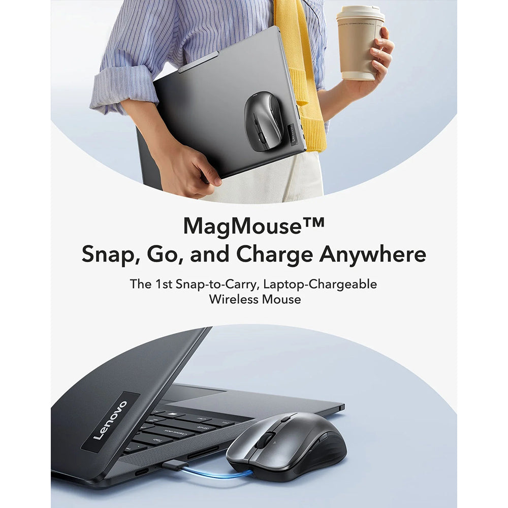 Souris sans fil ESR MagMouse, 800DPI - 4800DPI, Gris