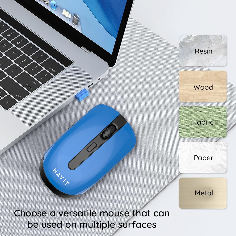 Souris sans fil HAVIT MS989GT, 800DPI - 1600DPI, Noir Bleu