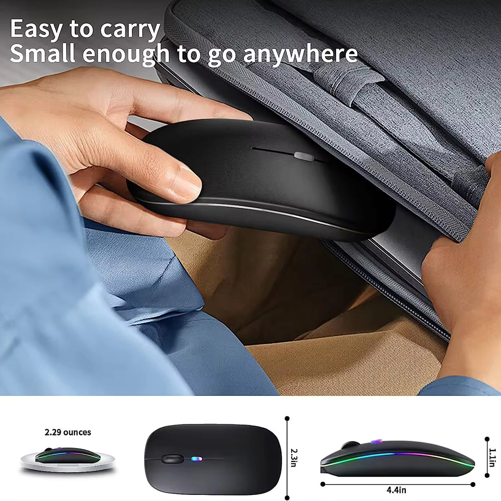 Souris sans fil Techsuit M1, RGB, 1600DPI, Noir