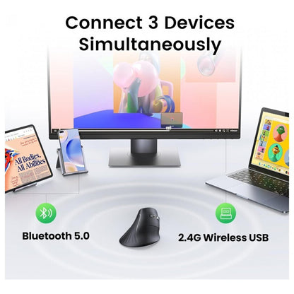 Wireless-Maus UGREEN MU008, 4000DPI, Schwarz