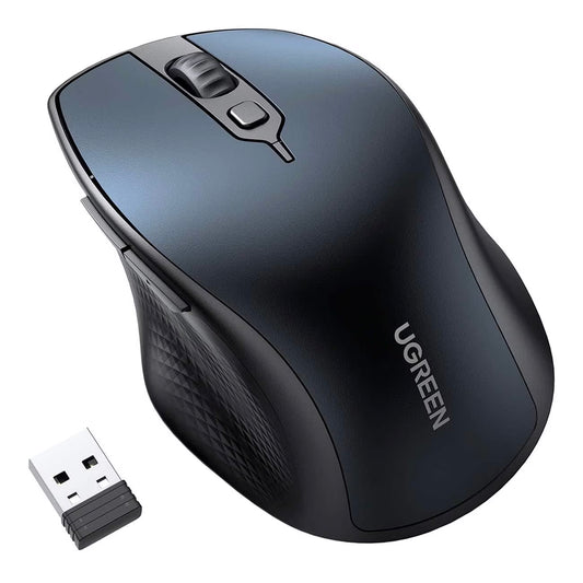 Souris sans fil UGREEN MU101, 4000DPI, BT / Wi-Fi, Bleu
