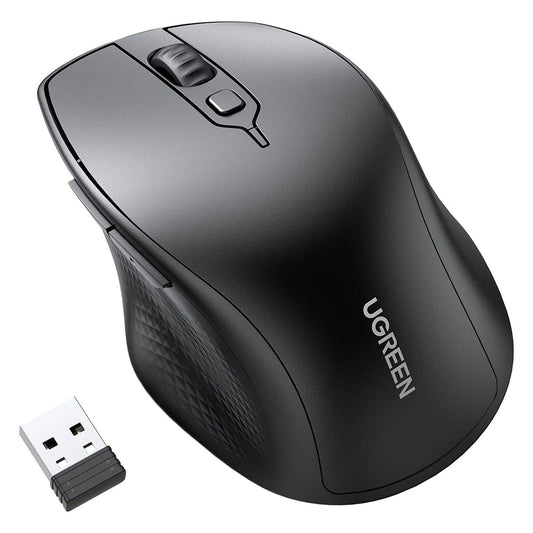 Souris sans fil UGREEN MU101, 4000DPI, BT / Wi-Fi, Noir