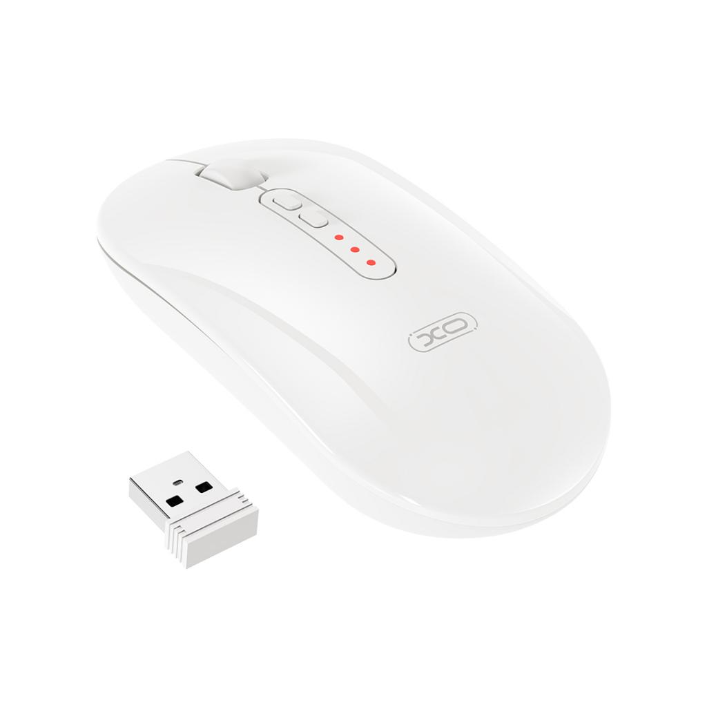 Souris sans fil XO Design M13 Silent Tri-mode, 1600DPI, BT / Wi-Fi, Blanc