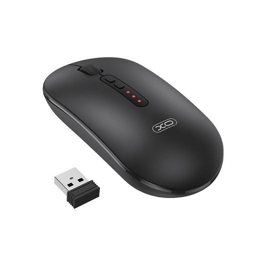 Kabellose Maus XO Design M13 Silent Tri-Modus, 1600DPI, BT / Wi-Fi, Schwarz
