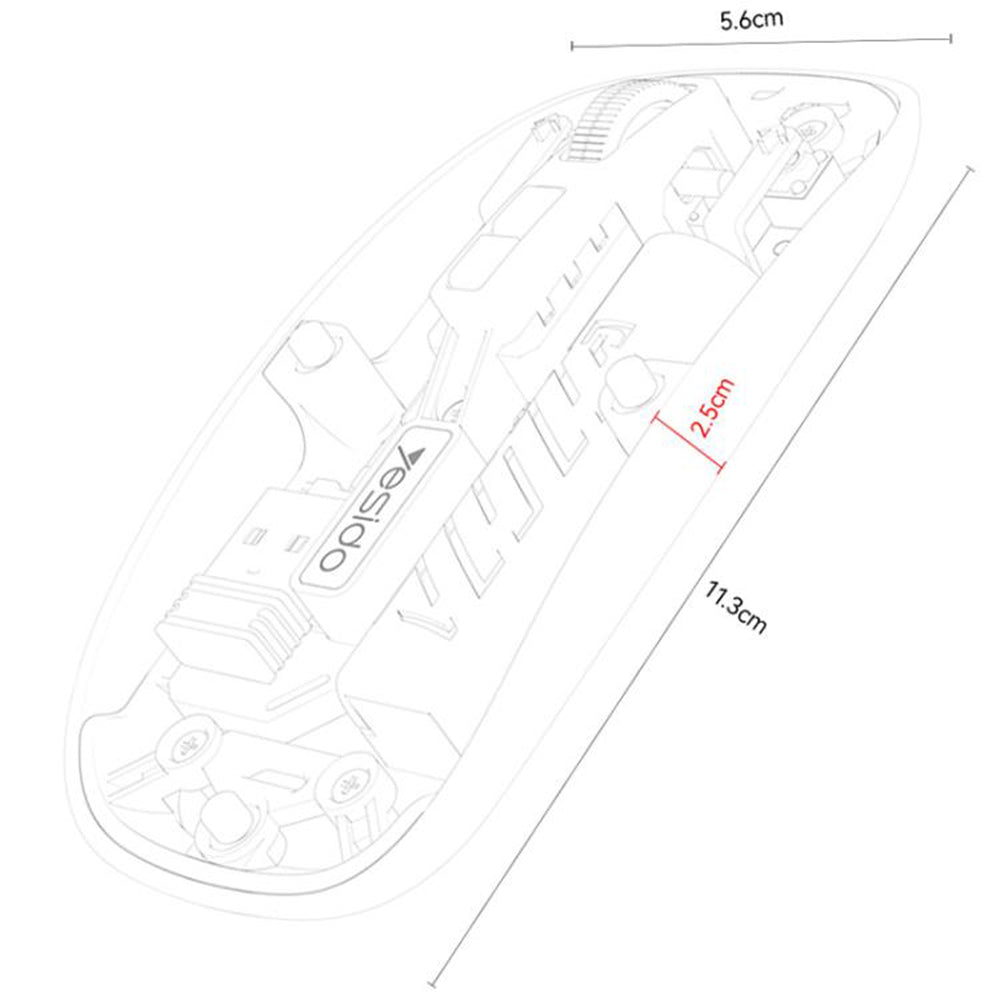 Souris sans fil Yesido KB29, 800DPI - 1600DPI, BT / Wi-Fi, Blanc