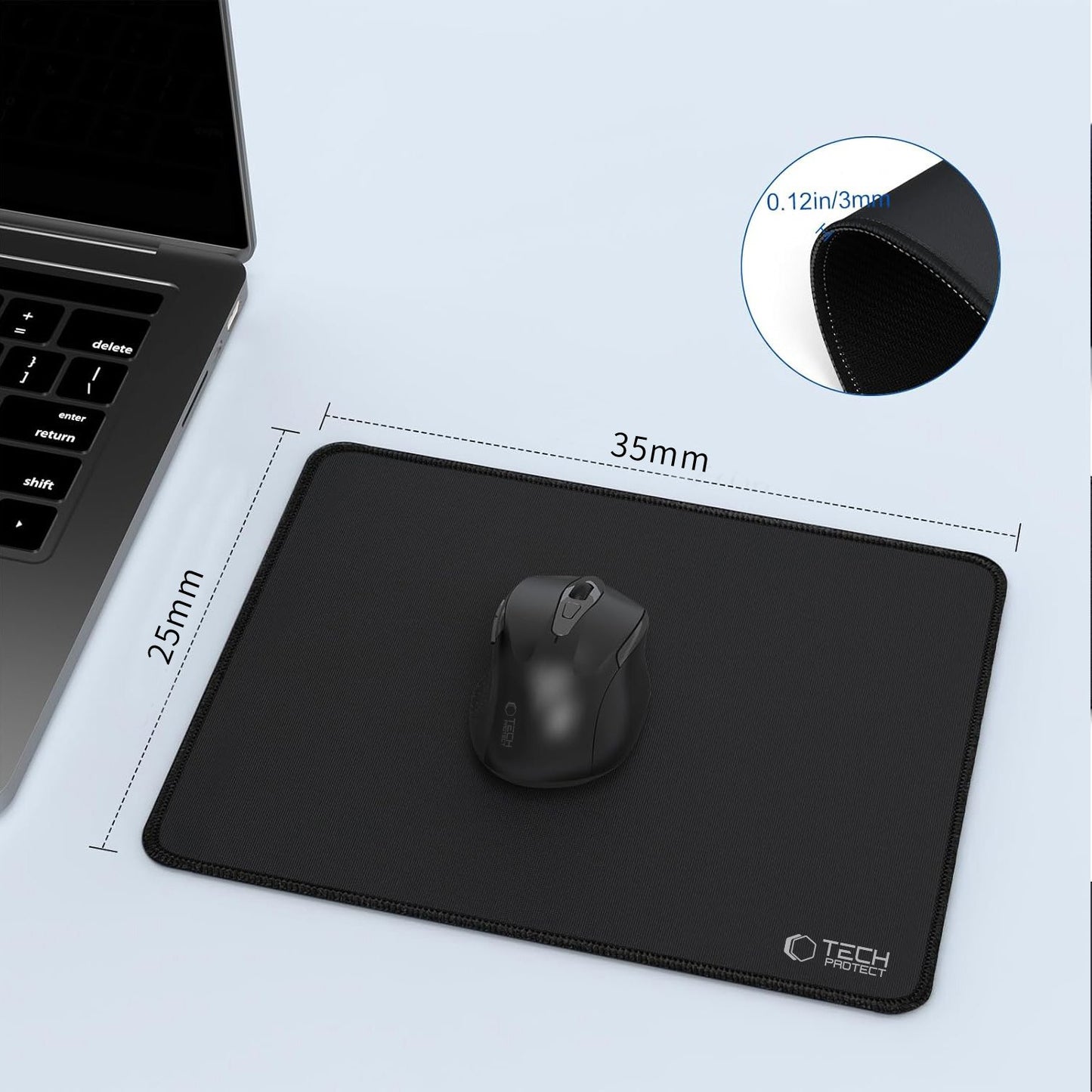 MousePad Tech-Protect A100, 350mm x 250mm, Schwarz