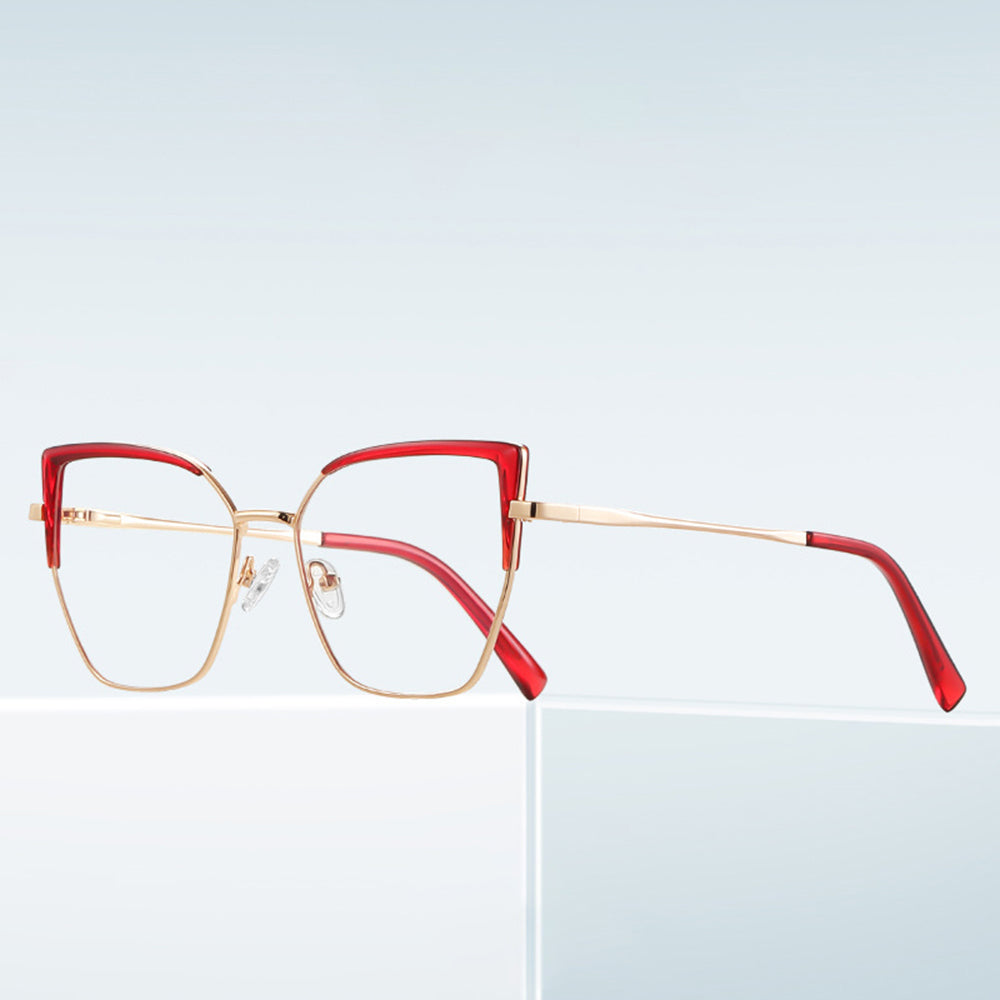 Techsuit 3156 Women's Computer Glasses, Anti-Blue Light, Pink Gold