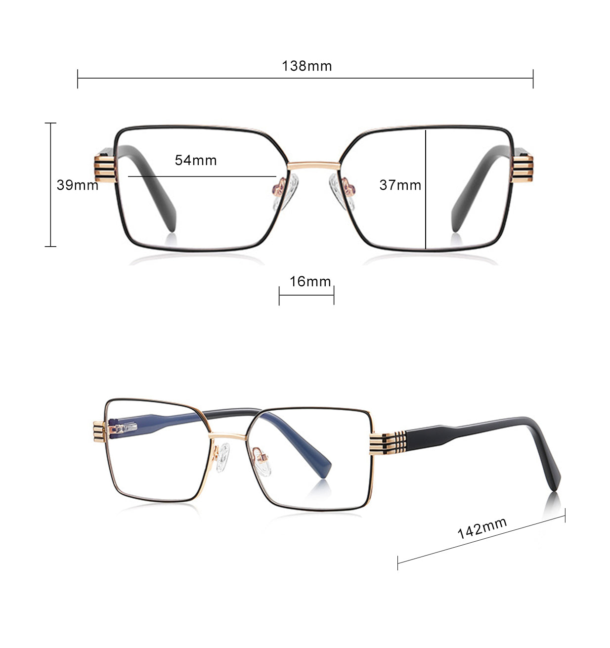 Damen Computerbrille Techsuit 3160, Anti-Blau-Licht, Schwarz