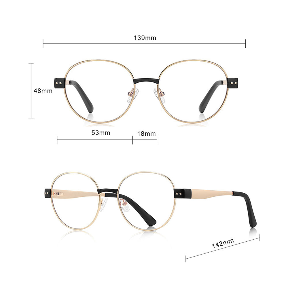 Techsuit 3175 Women's Computer Glasses, Anti-Blue Light, Light Gold Gray