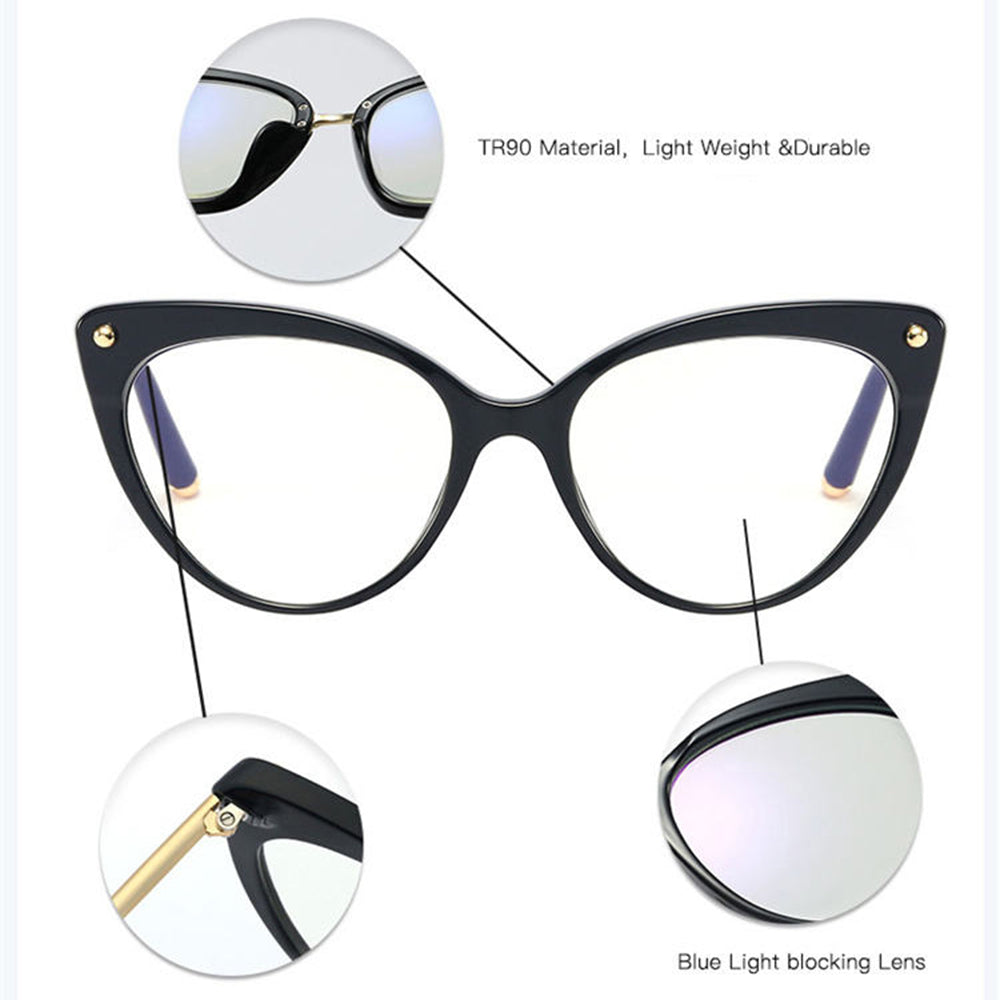 Damen-Computergläser Techsuit F93308, Anti-Blaues Licht, Schwarz