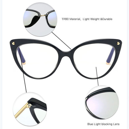 Lunettes d'ordinateur femme Techsuit F93308, anti-lumière bleue, noir doré