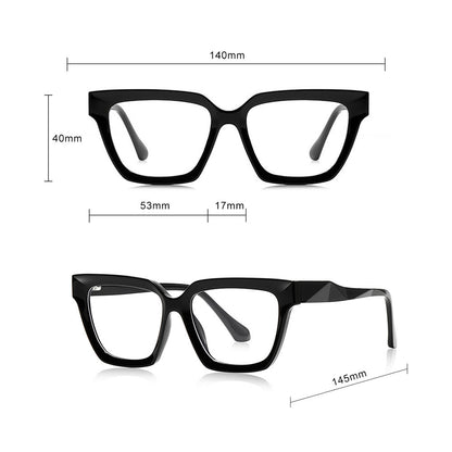 Damen-Computergläser Techsuit LS083, Anti-Blaues Licht, Schwarz