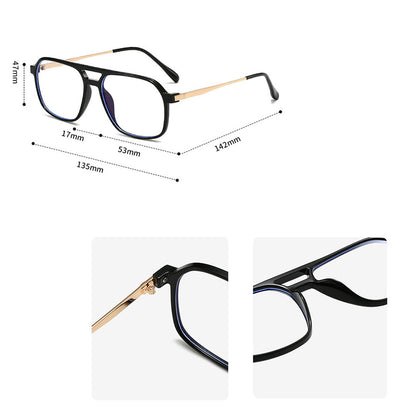 Unisex Computerbrille Techsuit 83092, Anti-Blaues Licht, Schwarz Gold