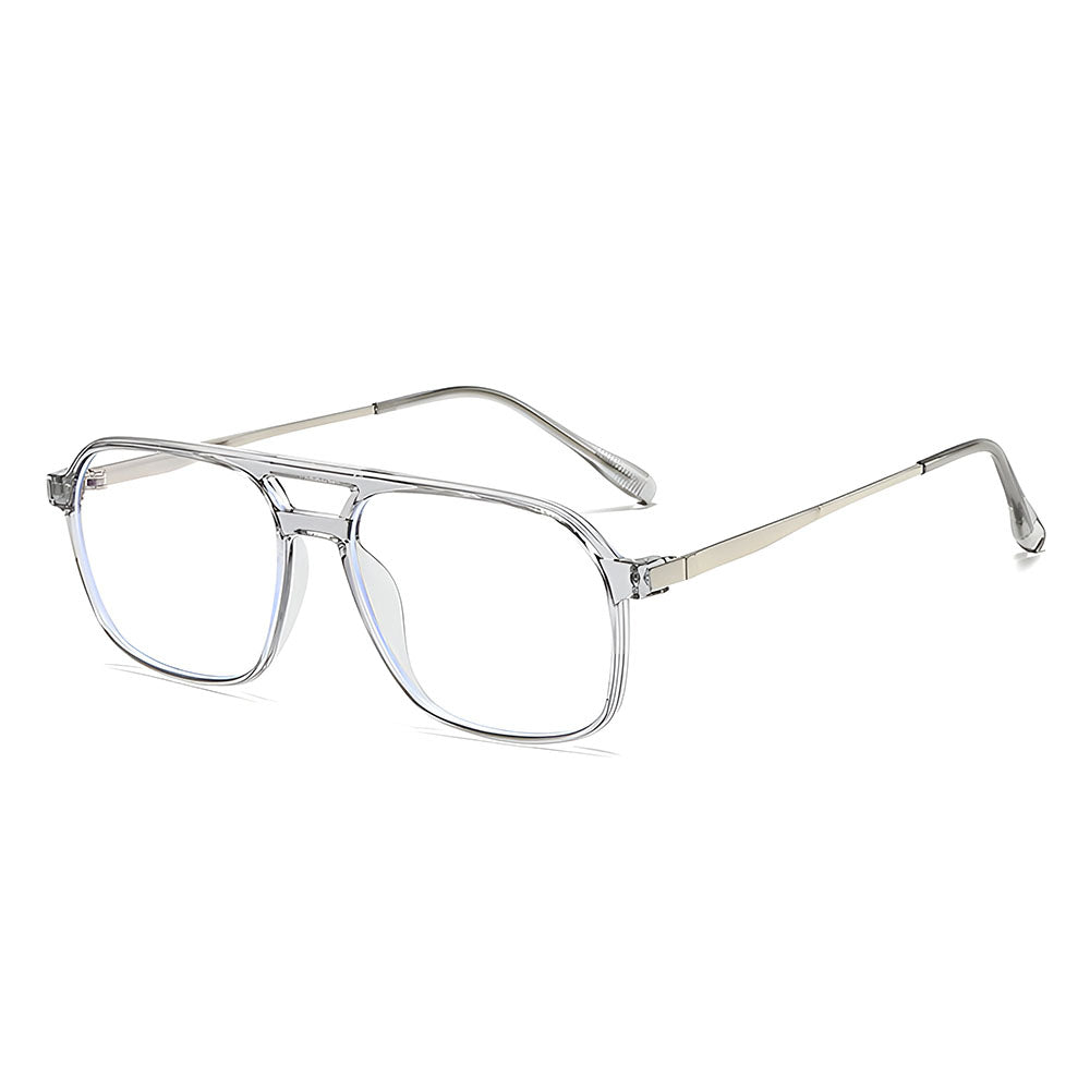 Unisex Computerbrille Techsuit 83092, Anti-Blaues Licht, Transparent Silber