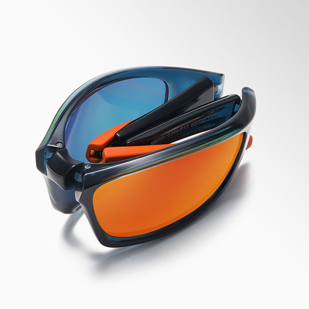Lunettes de Cyclisme Unisexes Techsuit 24101, Polarisées, Gris Bleu