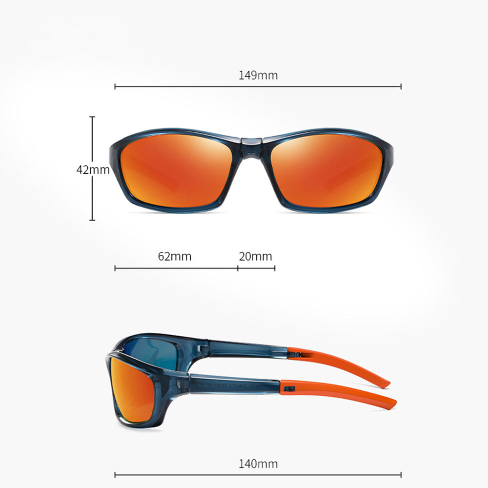 Lunettes de Cyclisme Unisexes Techsuit 24101, Polarisées, Gris Bleu