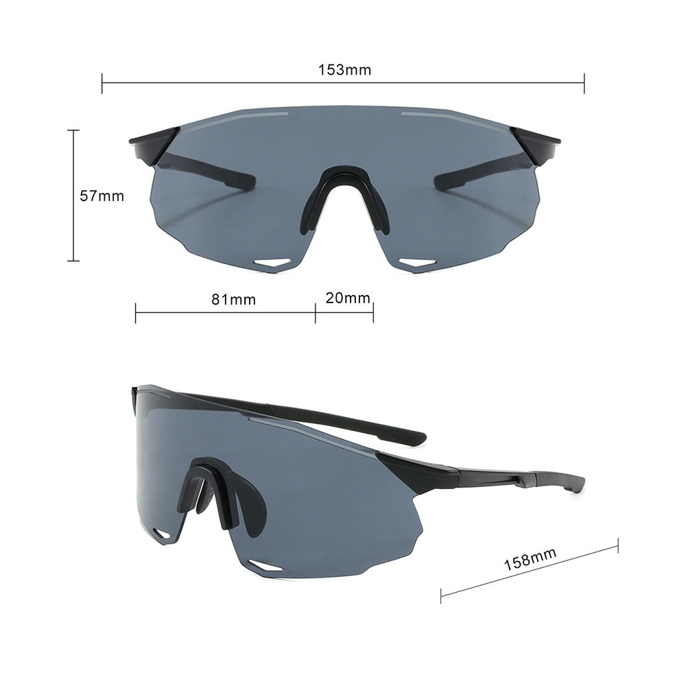Lunettes de Cyclisme Unisex Techsuit 8853, Noir Argenté