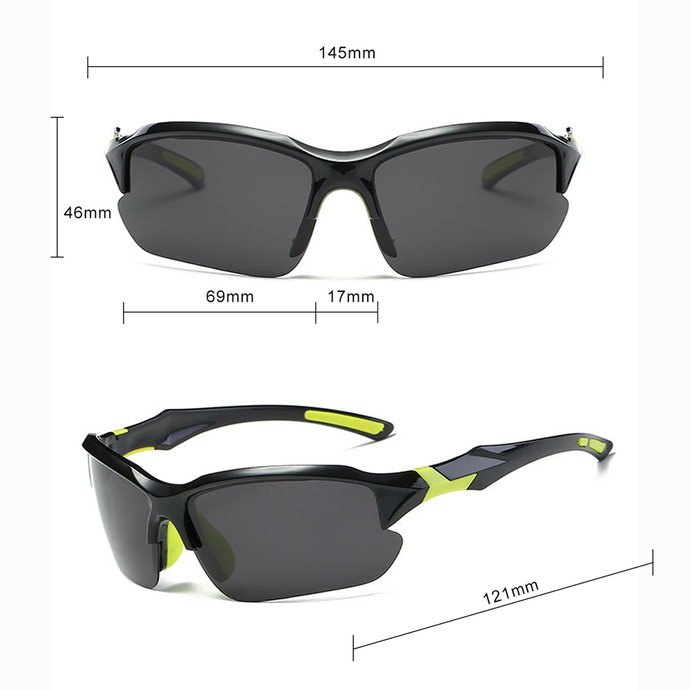 Lunettes de Cyclisme Unisexes Techsuit 9301, Protection UV, Noir Bleu