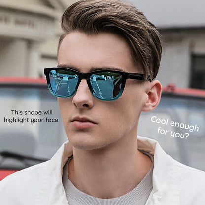 Herren-Sonnenbrille Techsuit 0717, polarisiert, UV-Schutz, schwarz-blau