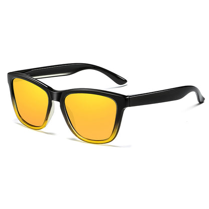 Herren-Sonnenbrille Techsuit 0717, polarisiert, UV-Schutz, schwarz-gelb
