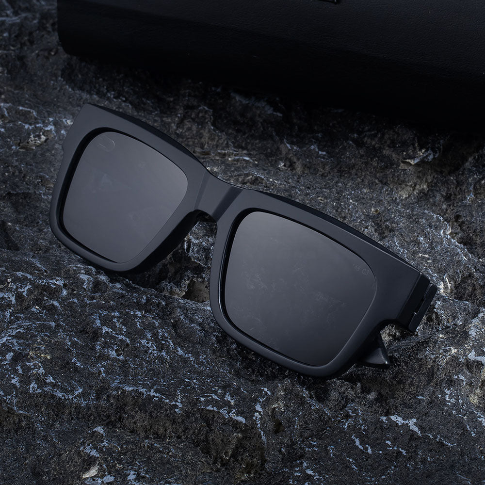 Herren-Sonnenbrille Techsuit 8491, polarisiert, UV-Schutz, matt schwarz-grau
