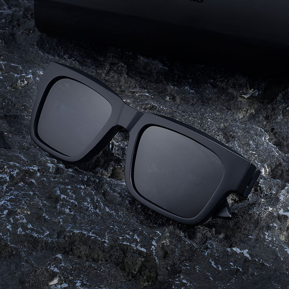 Lunettes de Soleil Homme Techsuit 8491, Polarisées, Protection UV, Noir Mat Rouge