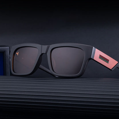 Lunettes de Soleil Homme Techsuit 8491, Polarisées, Protection UV, Noir Mat Rouge