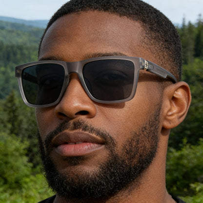 Lunettes de Soleil Homme Techsuit 8506, Polarisées, Protection UV, Noir Mat