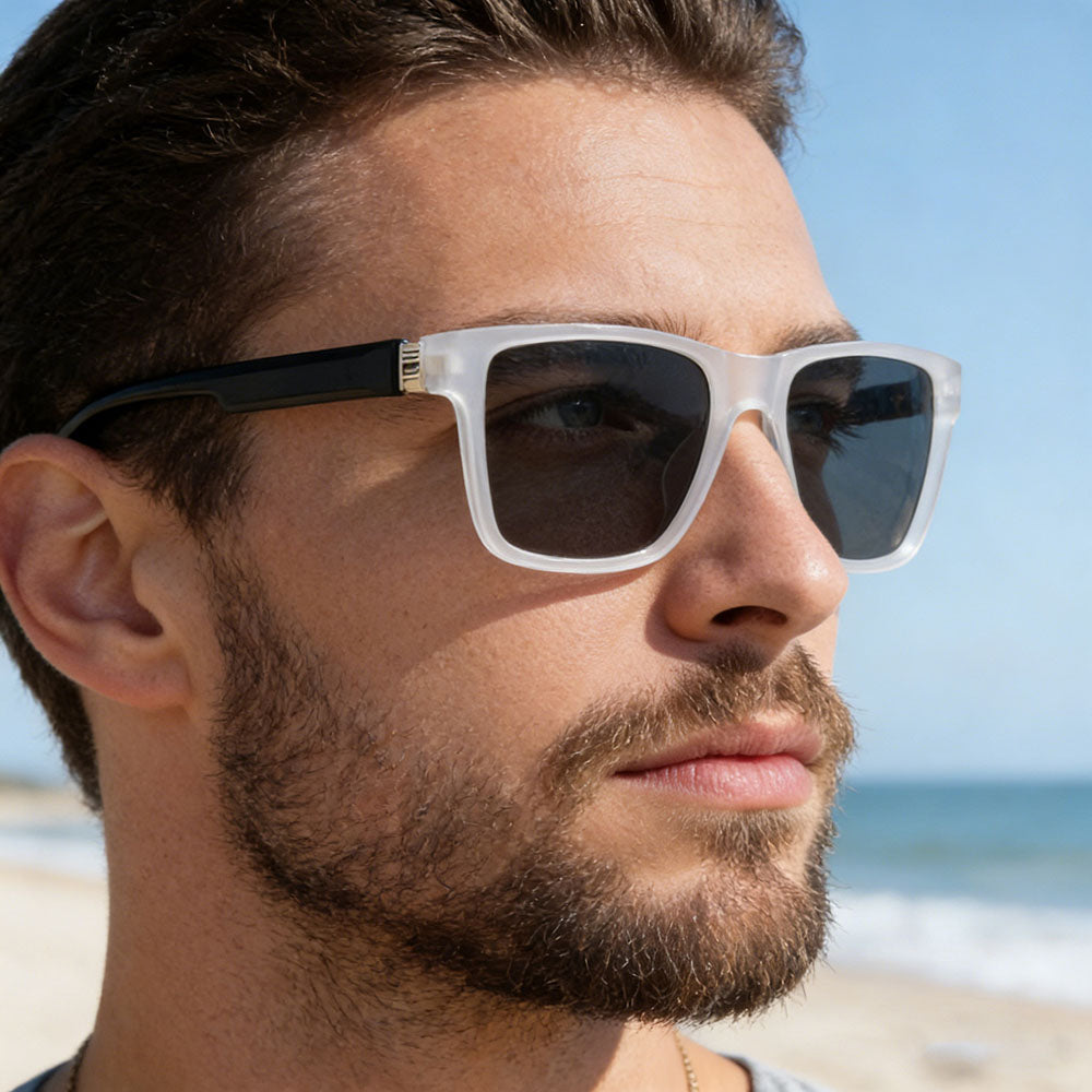 Lunettes de Soleil Homme Techsuit 8506, Polarisées, Protection UV, Noir Mat