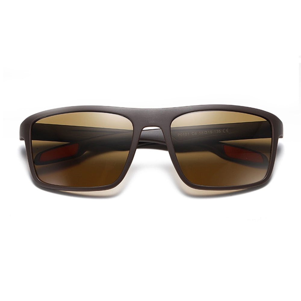 Lunettes de Soleil Homme Techsuit TR90 (MM101), Polarisées, Protection UV, Marron