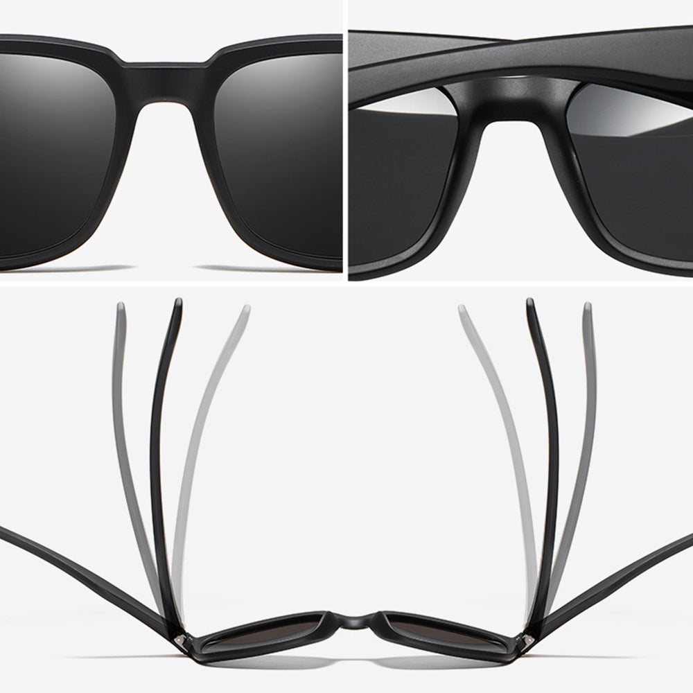 Lunettes de Soleil Homme Techsuit TR90 (MM101), Polarisées, Protection UV, Marron