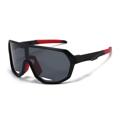 Techsuit Kinder Sonnenbrille 22312, polarisiert, UV-Schutz, Schwarz Rot