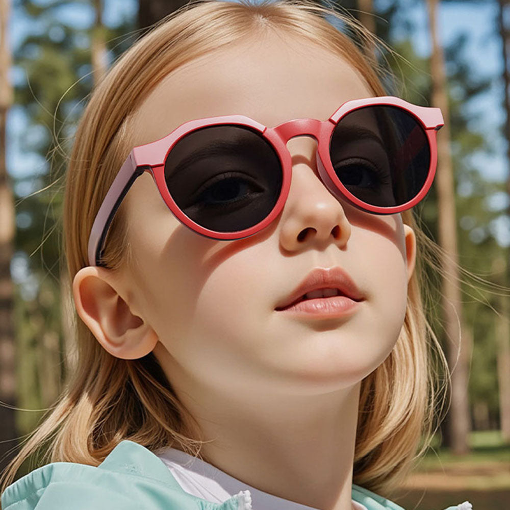 Techsuit 601 Kids Sunglasses, Polarized, UV Protection, Purple Gray