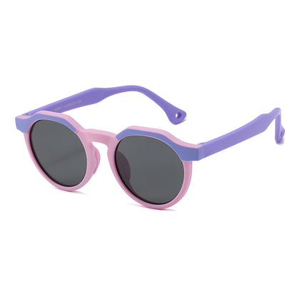 Techsuit 601 Kinder Sonnenbrille, polarisiert, UV-Schutz, Lila Rosa