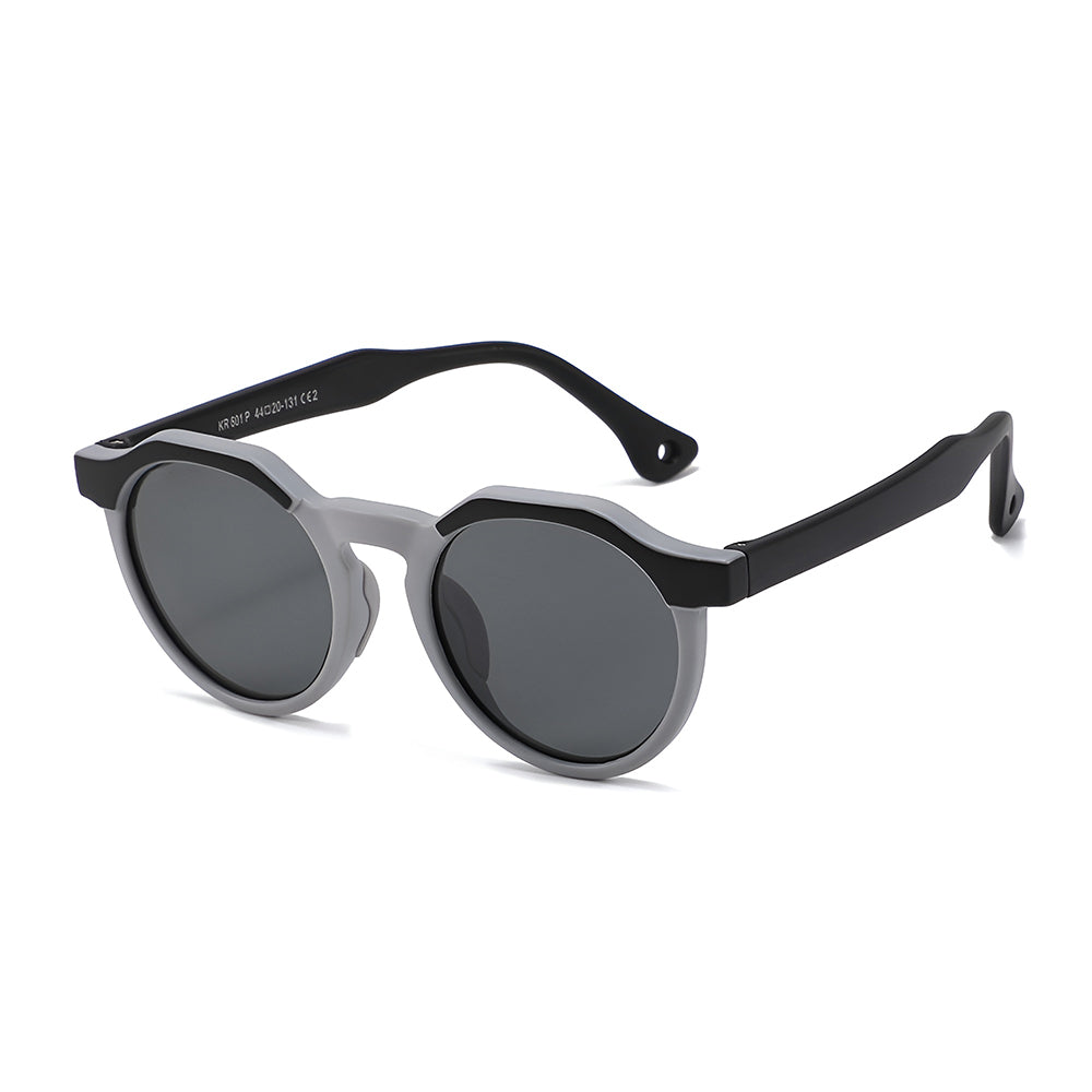 Techsuit 601 Kids' Sunglasses, Polarized, UV Protection, Black Gray