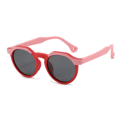 Techsuit 601 Kinder Sonnenbrille, polarisiert, UV-Schutz, Rosa Rot