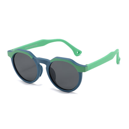 Techsuit 601 Kinder-Sonnenbrille, polarisiert, UV-Schutz, grün-blau