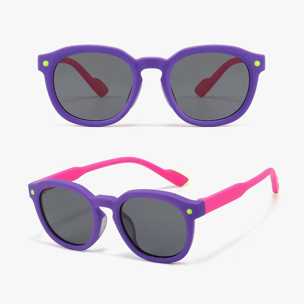 Techsuit 616 Kinder Sonnenbrille, polarisiert, UV-Schutz, Lila Rosa
