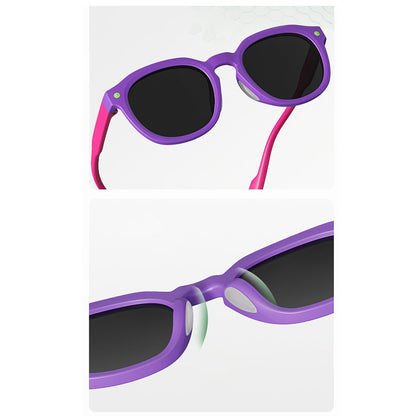 Techsuit 616 Kinder Sonnenbrille, polarisiert, UV-Schutz, Lila Rosa